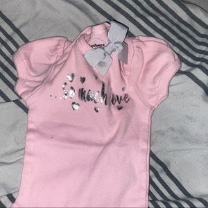 Gerber Pink So Much Love NB Girl Onesie with bow